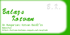balazs kotvan business card